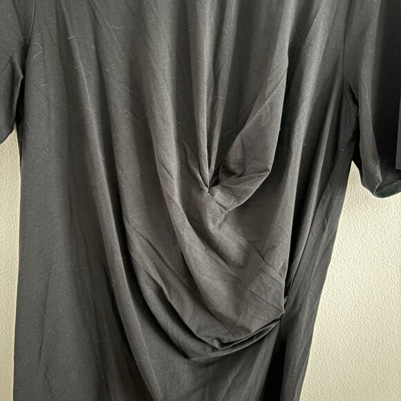 Chicos Women Sz 2 US L Black Touch Of Cool Short Sleeve Draped Front Tee NWT - Picture 6 of 13